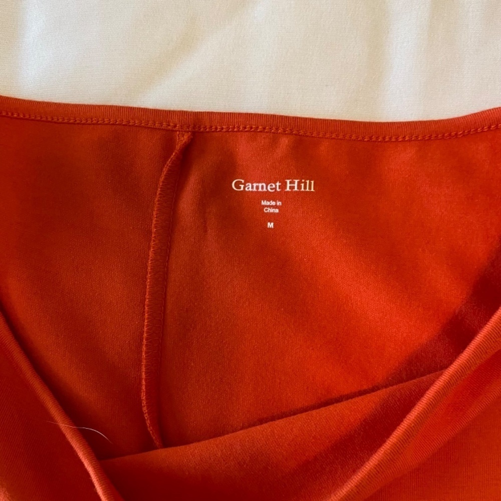 Garnet Hill-Favorite A Line Dress-3/4 Sleeve-Burnt Orange-Women's Size Medium - Picture 8 of 8